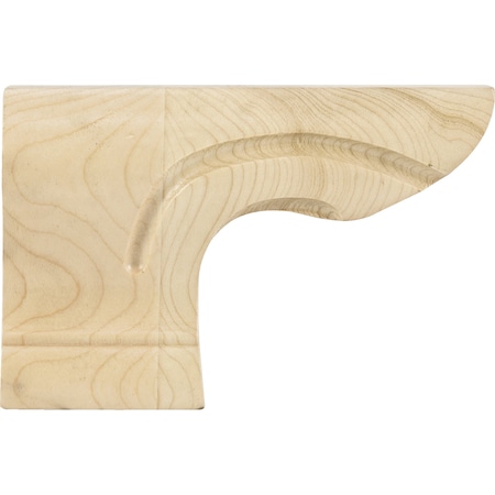 Hardware Resources 6" Wx1-1/8"Dx4"H Oak Left Rounded Pedestal Foot PFL-OK